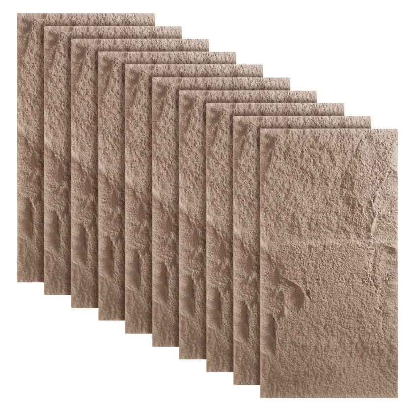 10x 1.2m 3D Rectangular Interior PU Stone Wall Panels