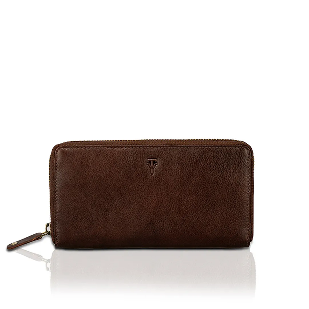 Ladies Genuine Leather Single Zip Purse