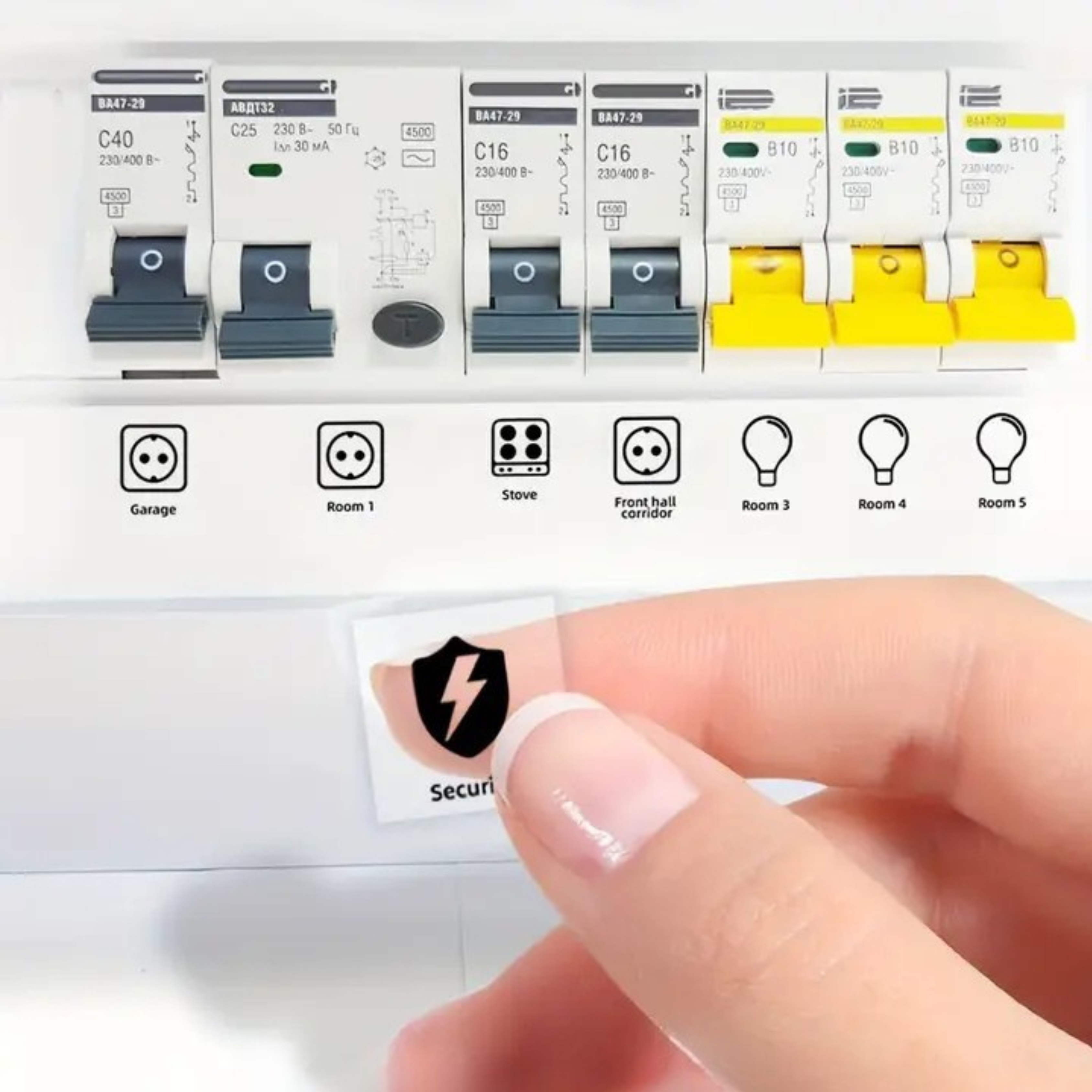 200x Switch and Distribution Board Label Stickers