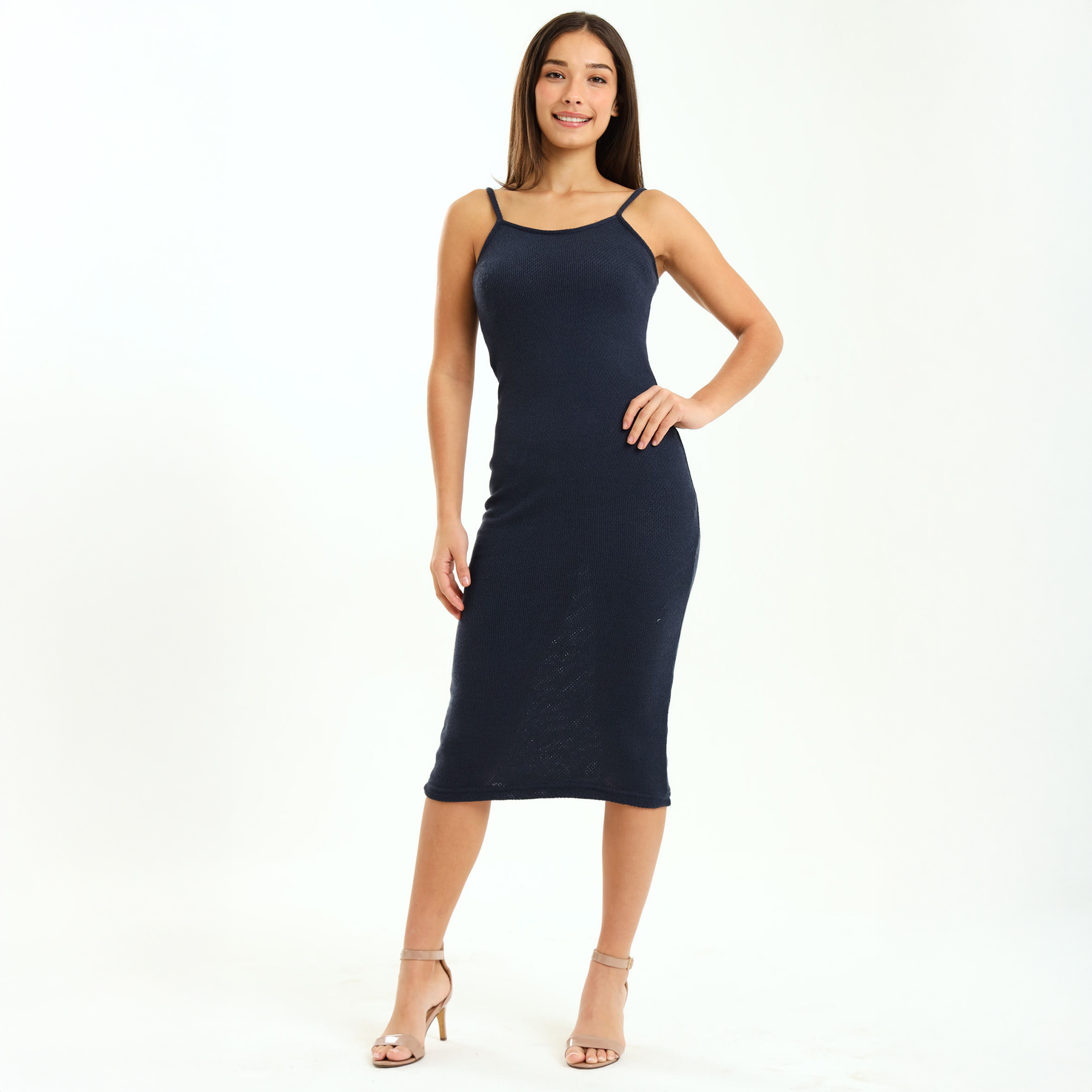 Ladies Lia Knitted Strappy Midaxi Dress