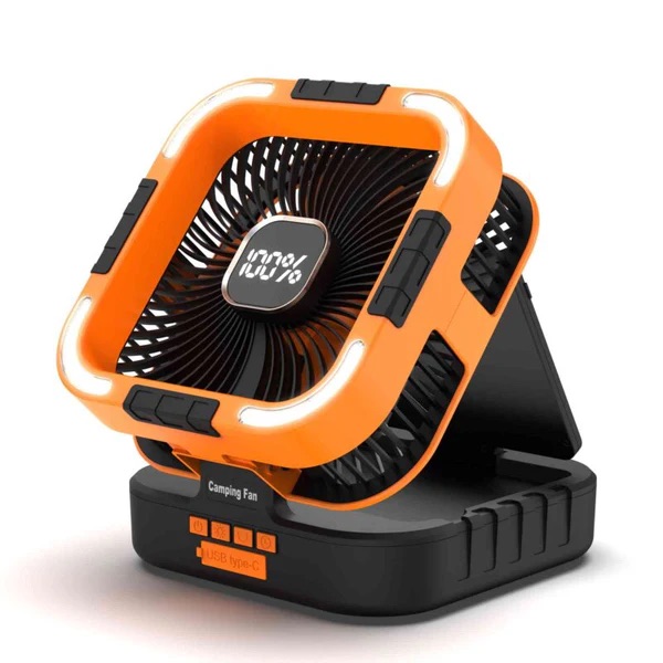 Solar Powered Outdoor Camping Fan with Power Bank (Model: MD-F905)