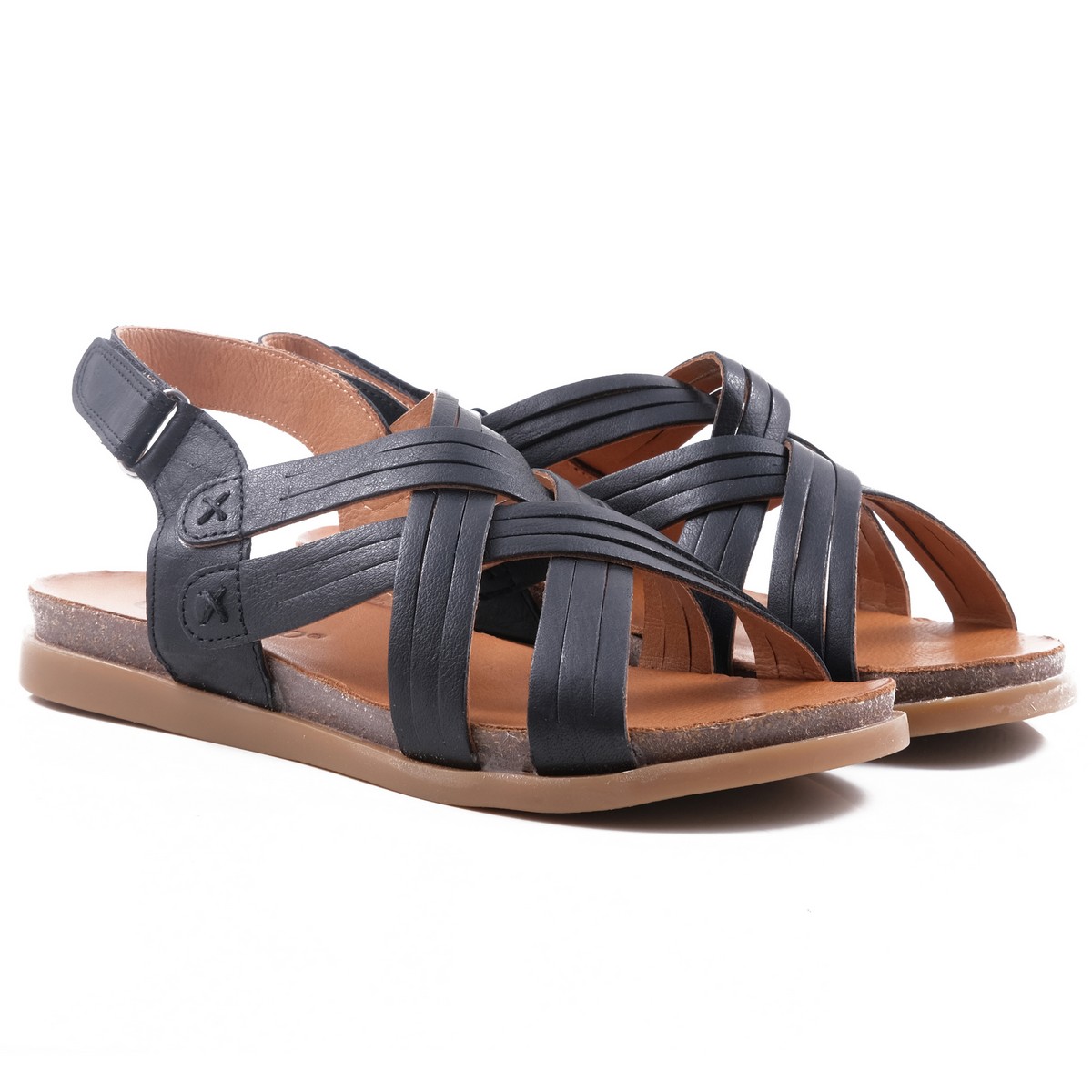 Ladies Genuine Leather Topper Sandals