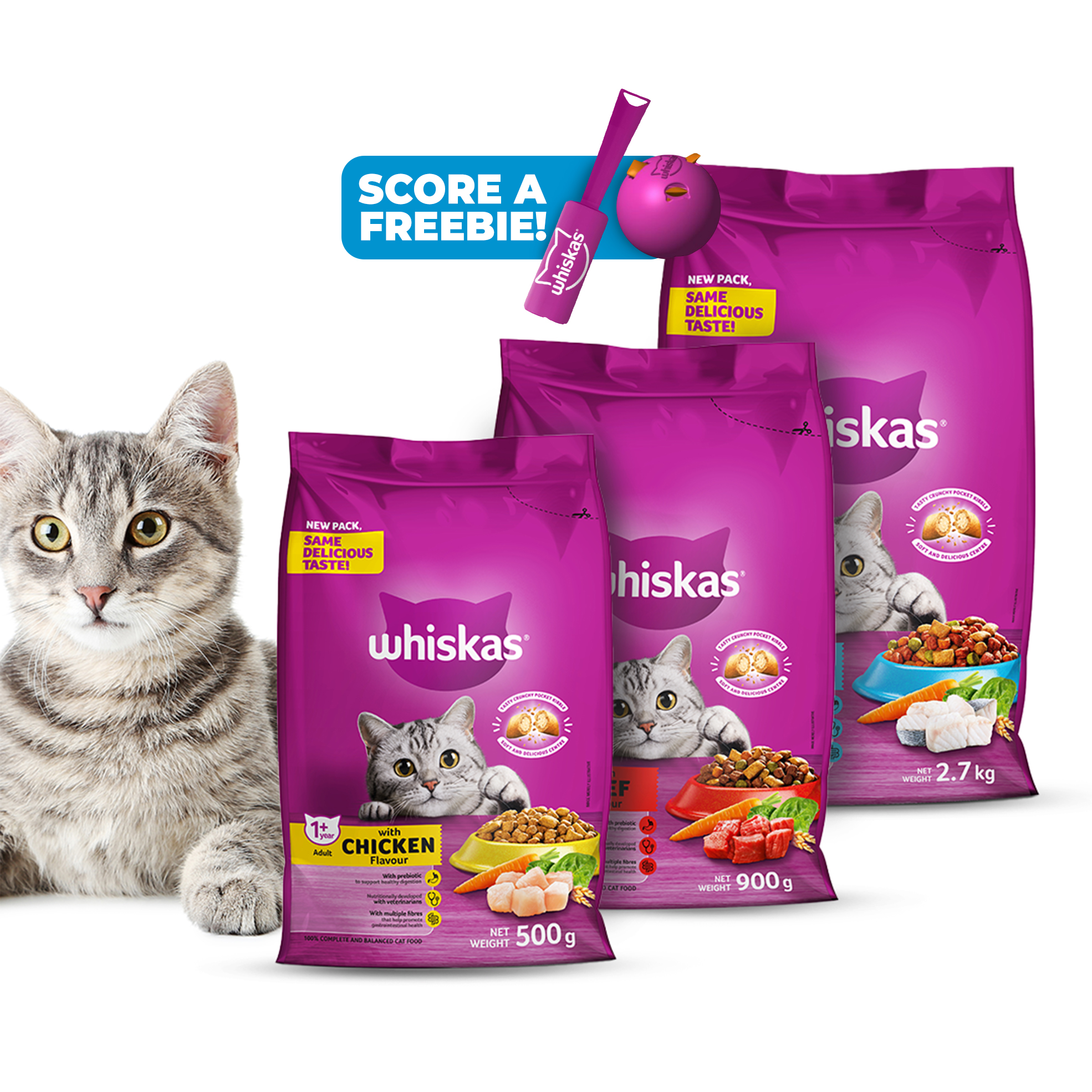 2x 2.7kg Meaty Nuggets Dry Adult Cat Food