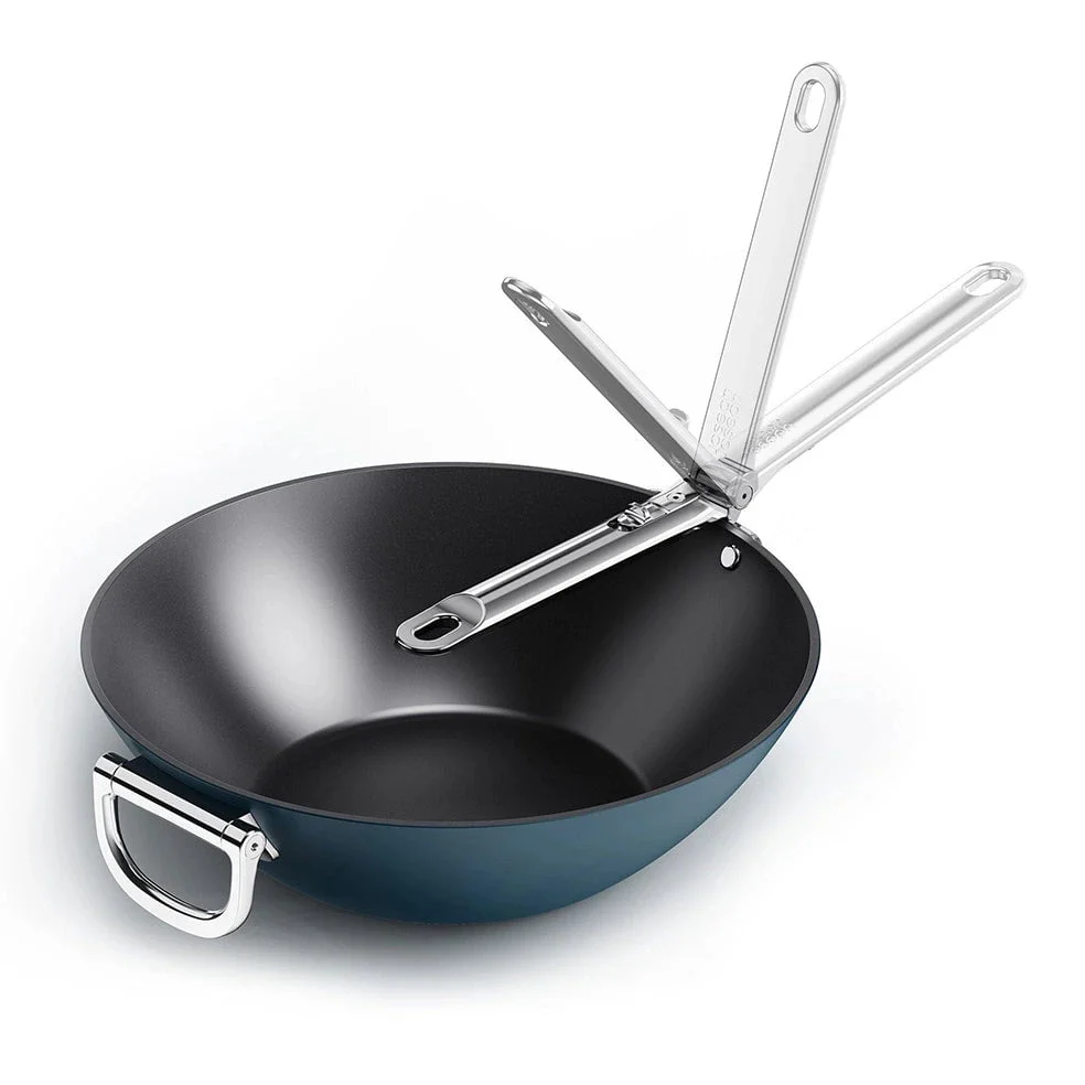 Space Ceramic Non-Stick Wok with Folding Handle