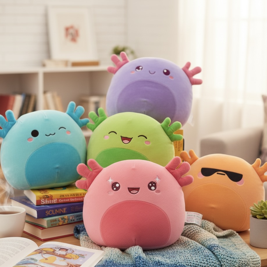 Ultra Soft Axolotl Shape Retention Plush Gumdrop Toy