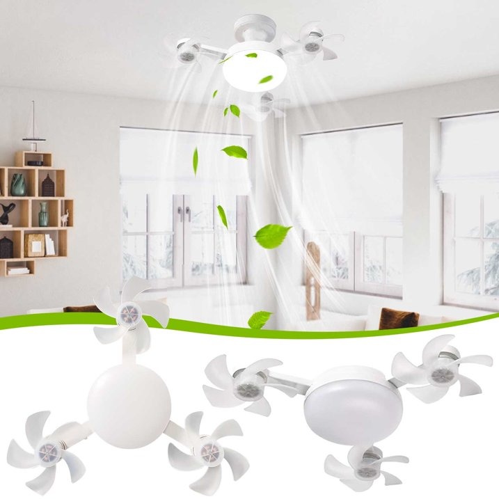 3-Fans LED Ceiling Light with Remote