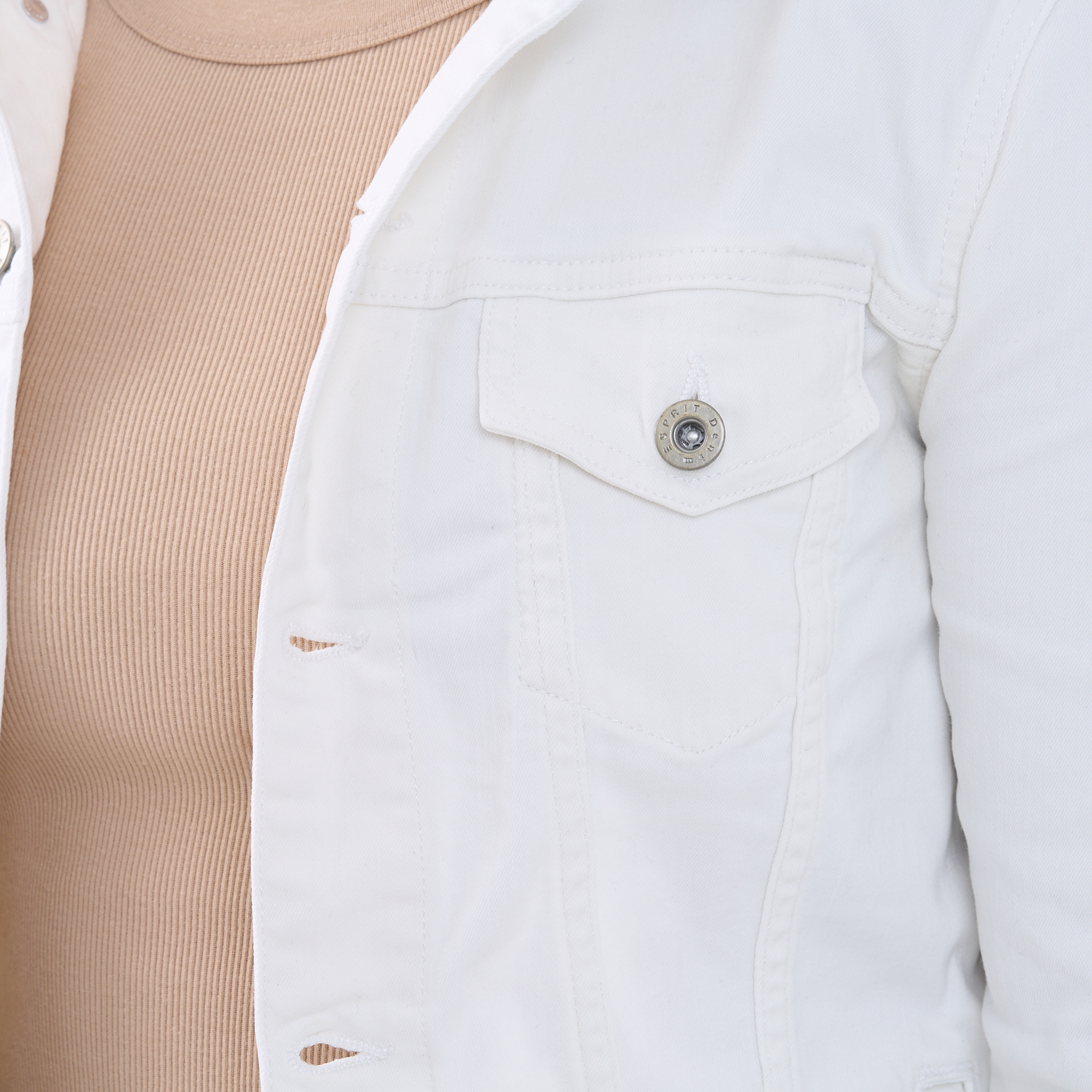 43% off on Ladies Classic White Denim Jacket | OneDayOnly