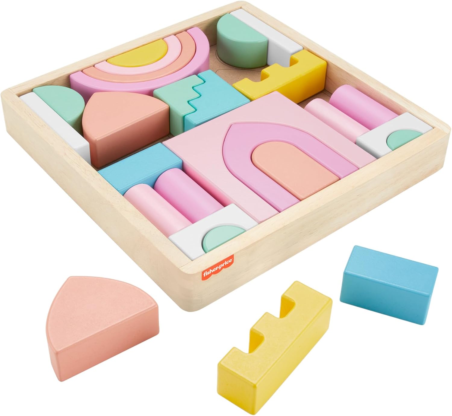 28-Piece Wooden Stacking Castle Block Set