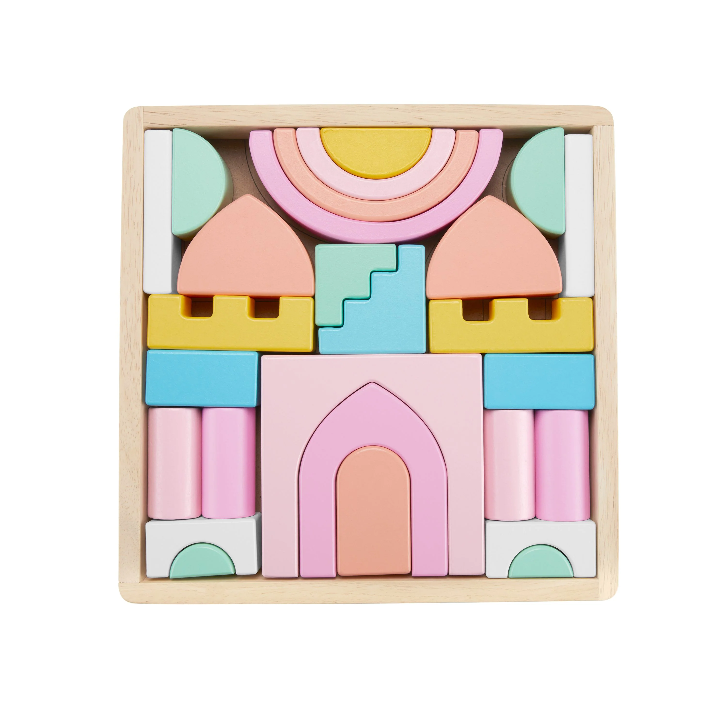40% off on 28-Piece Wooden Castle Set | OneDayOnly