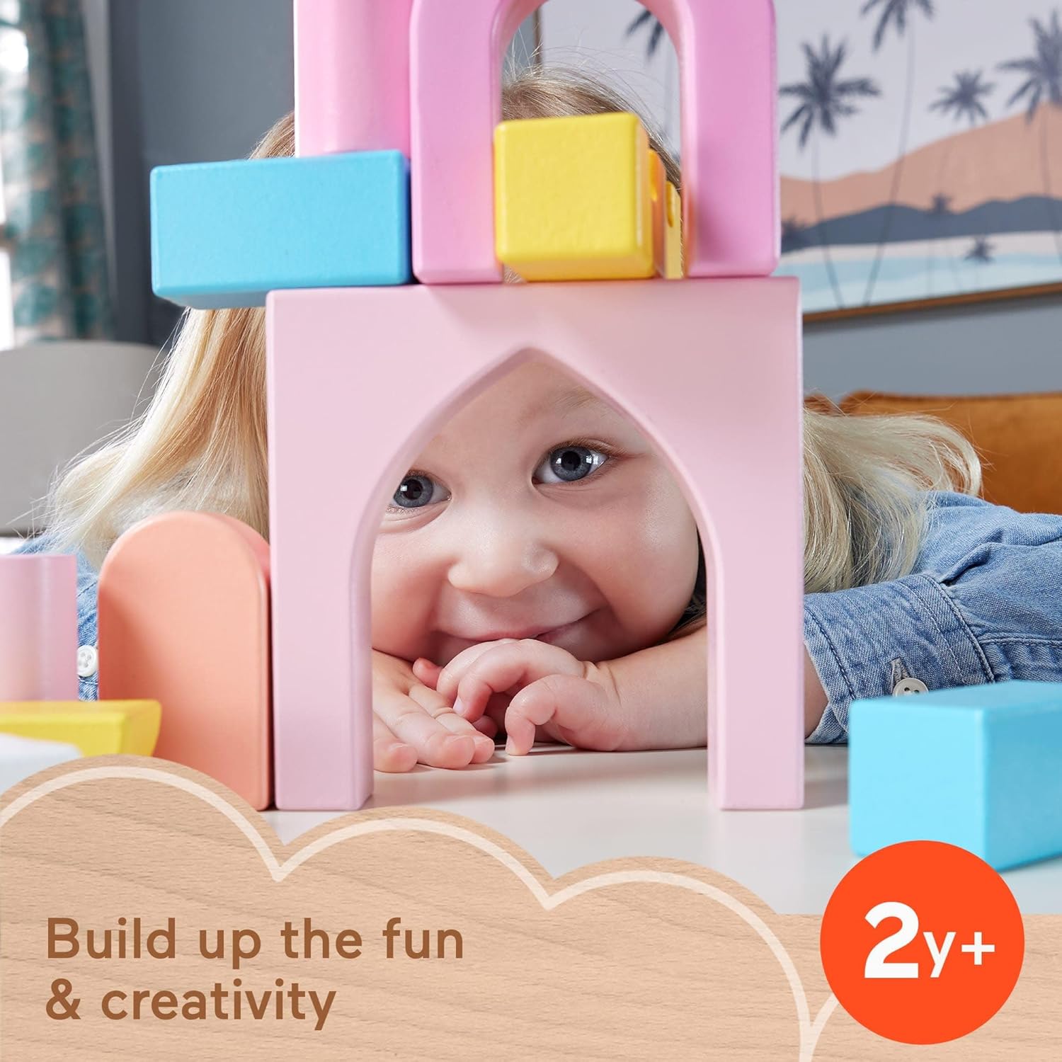 40% off on 28-Piece Wooden Castle Set | OneDayOnly