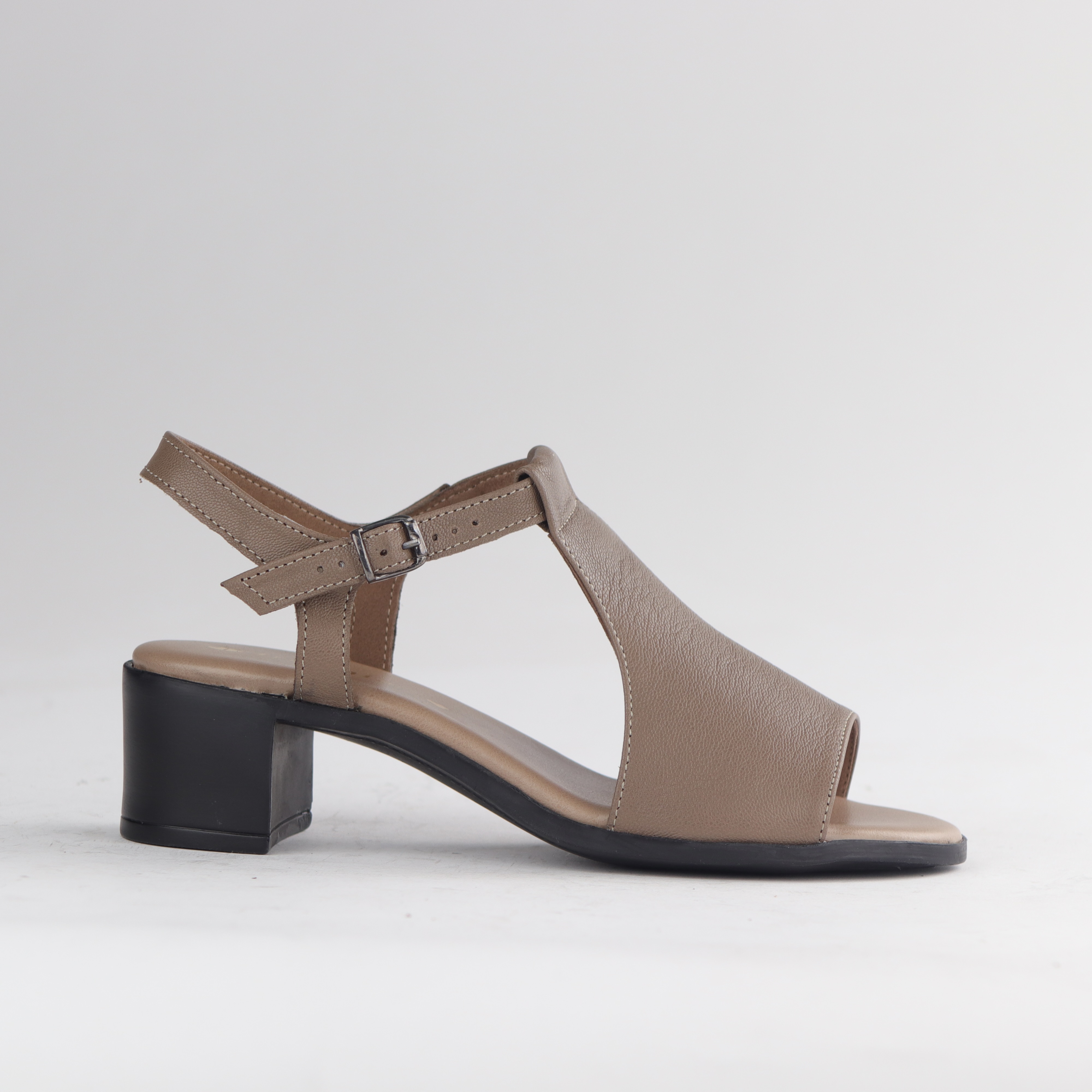 Ladies Genuine Leather Block Heel Slingback Sandals