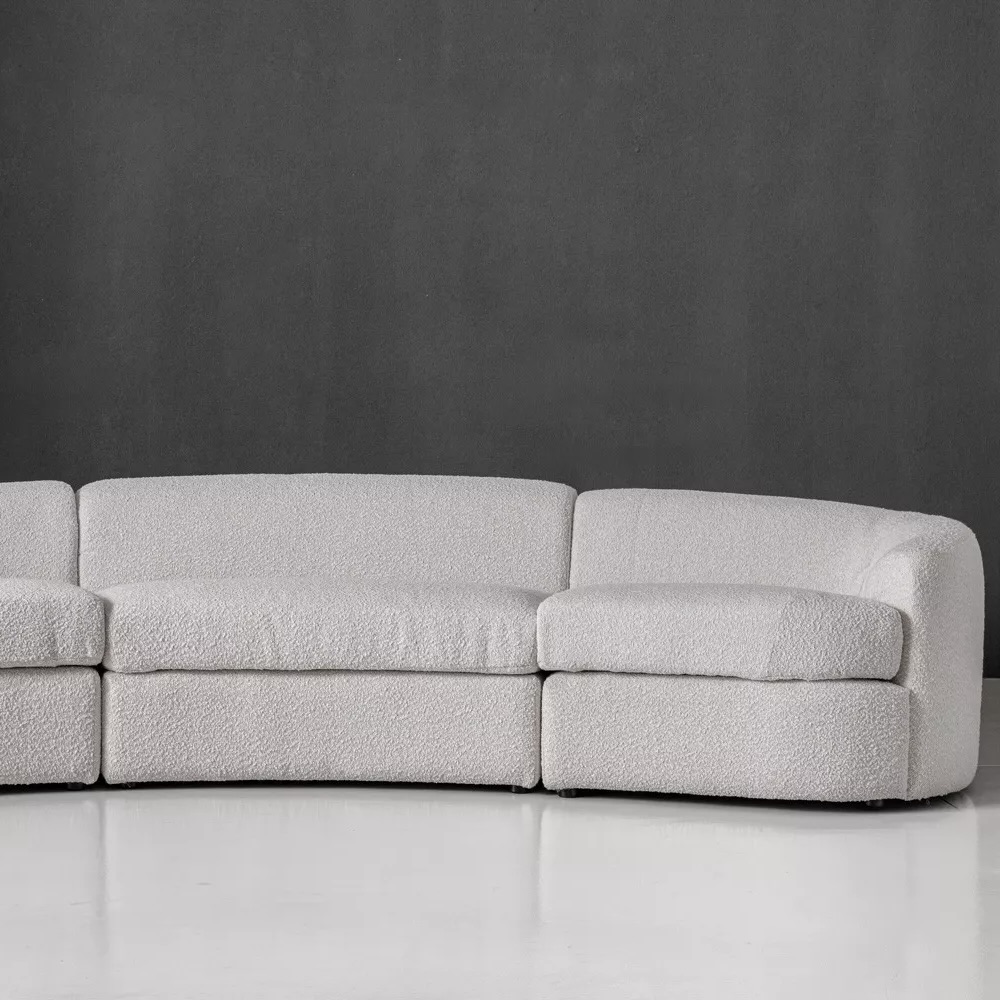 4-Seater Polyester Bouclé Couch
