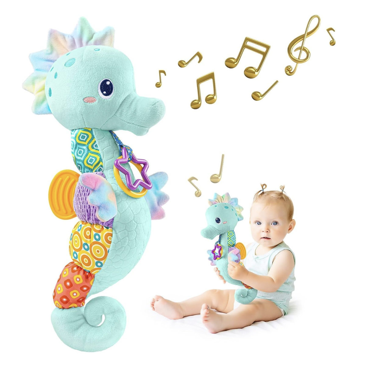 Sensory Musical Seahorse Plush Toy