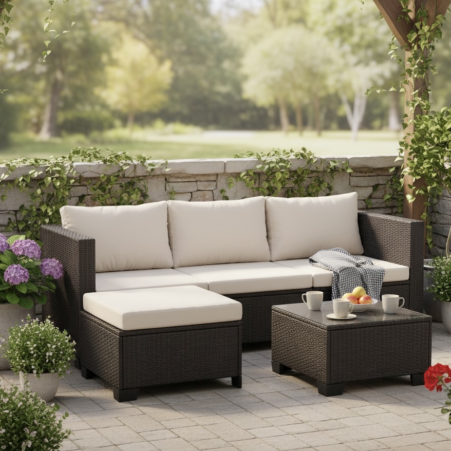 3-Piece Orlando Outdoor Rattan Patio Set