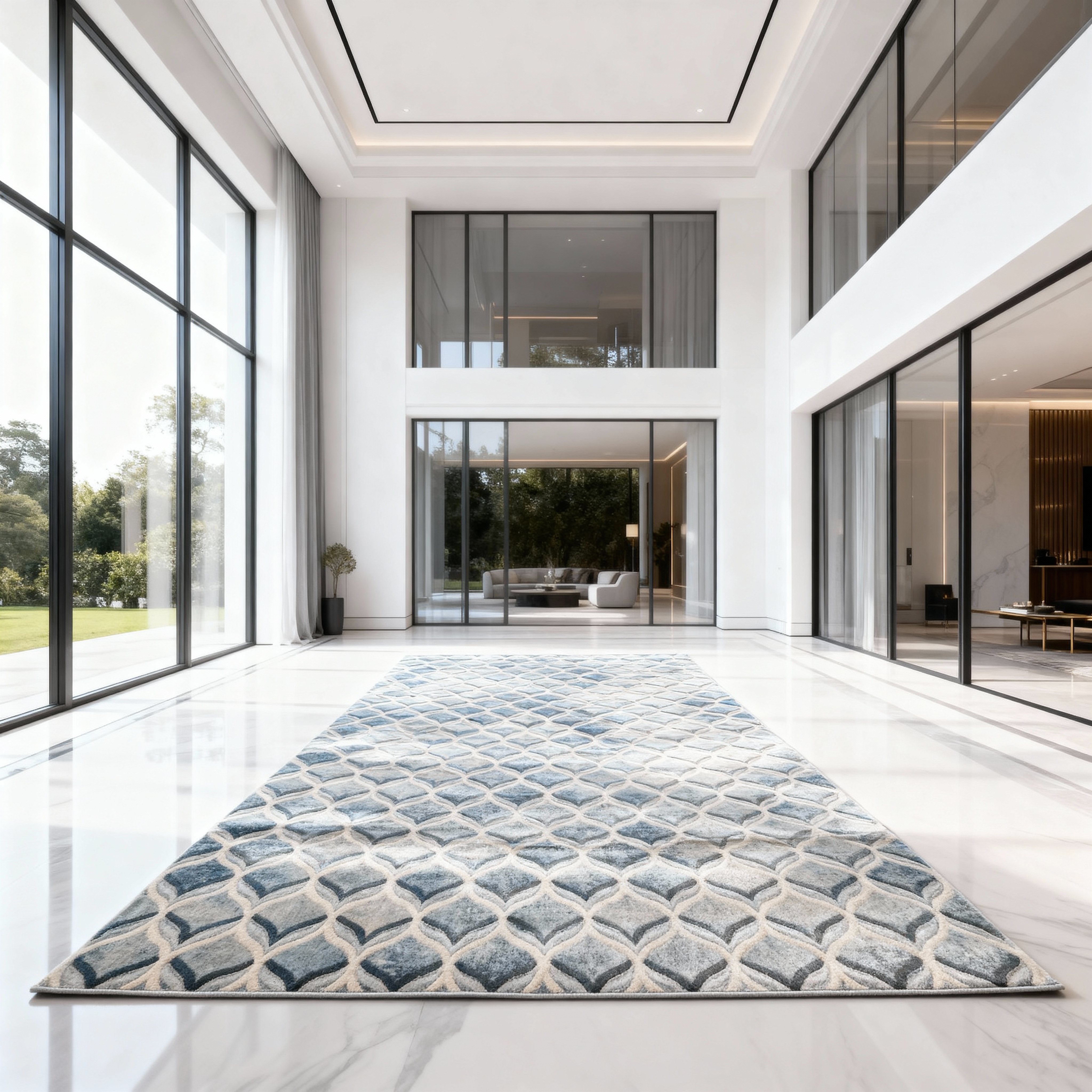 Dune Moroccan Trellis Blue Rug