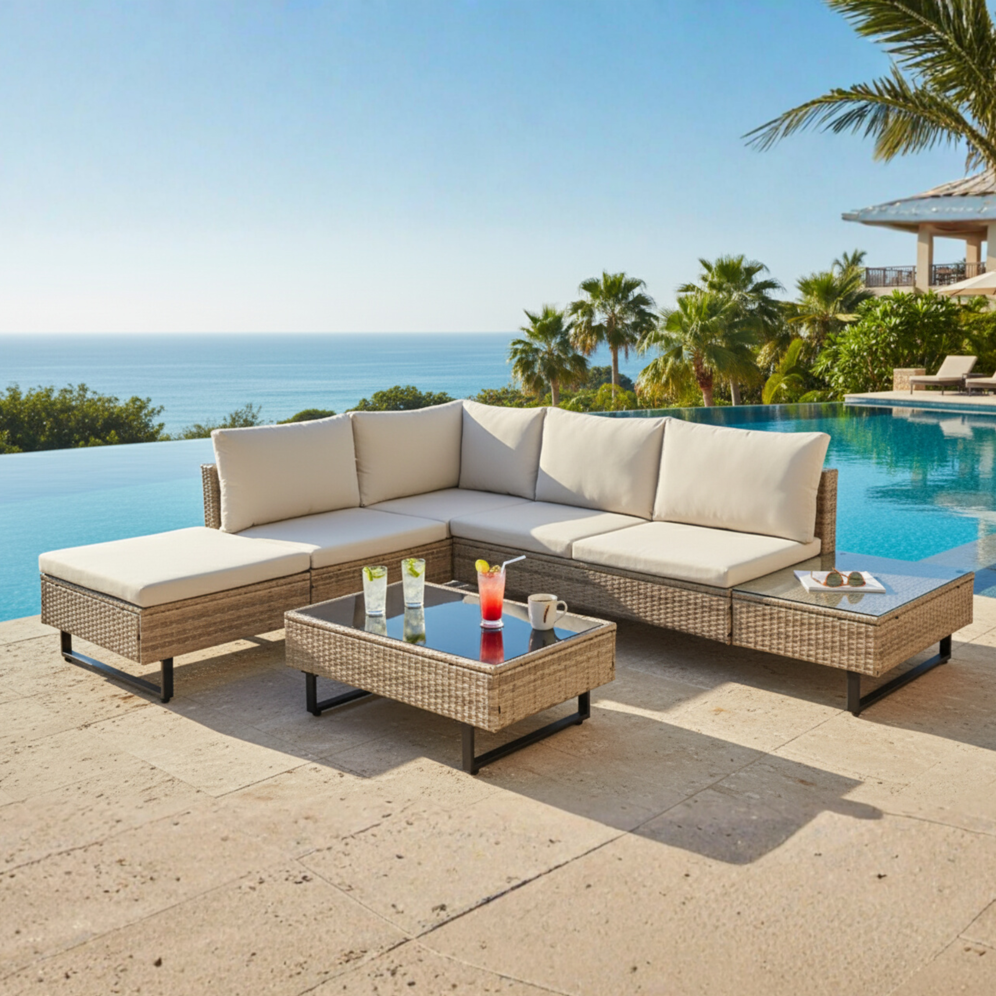 Rattan Corner Patio Set