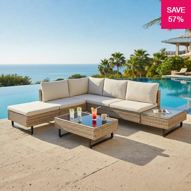 57% off on Cyprus Rattan Corner Patio Set | OneDayOnly