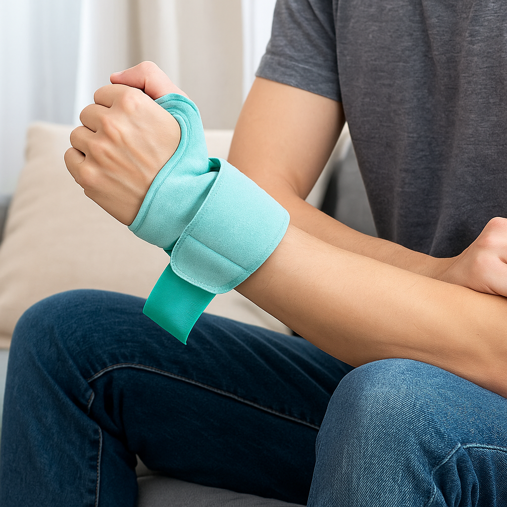 Reusable Hot and Cold Therapy Gel Wrist Pack with Strap