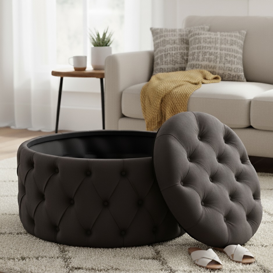 Velvet Osborn Storage Ottoman