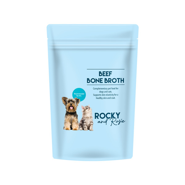 400g Rocky and Rosie Beef or Chicken Bone Broth Pouch