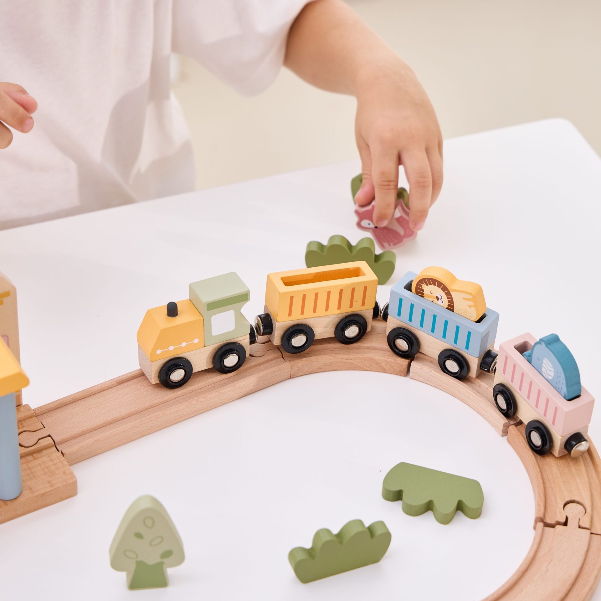 30-Piece Wooden Train Set