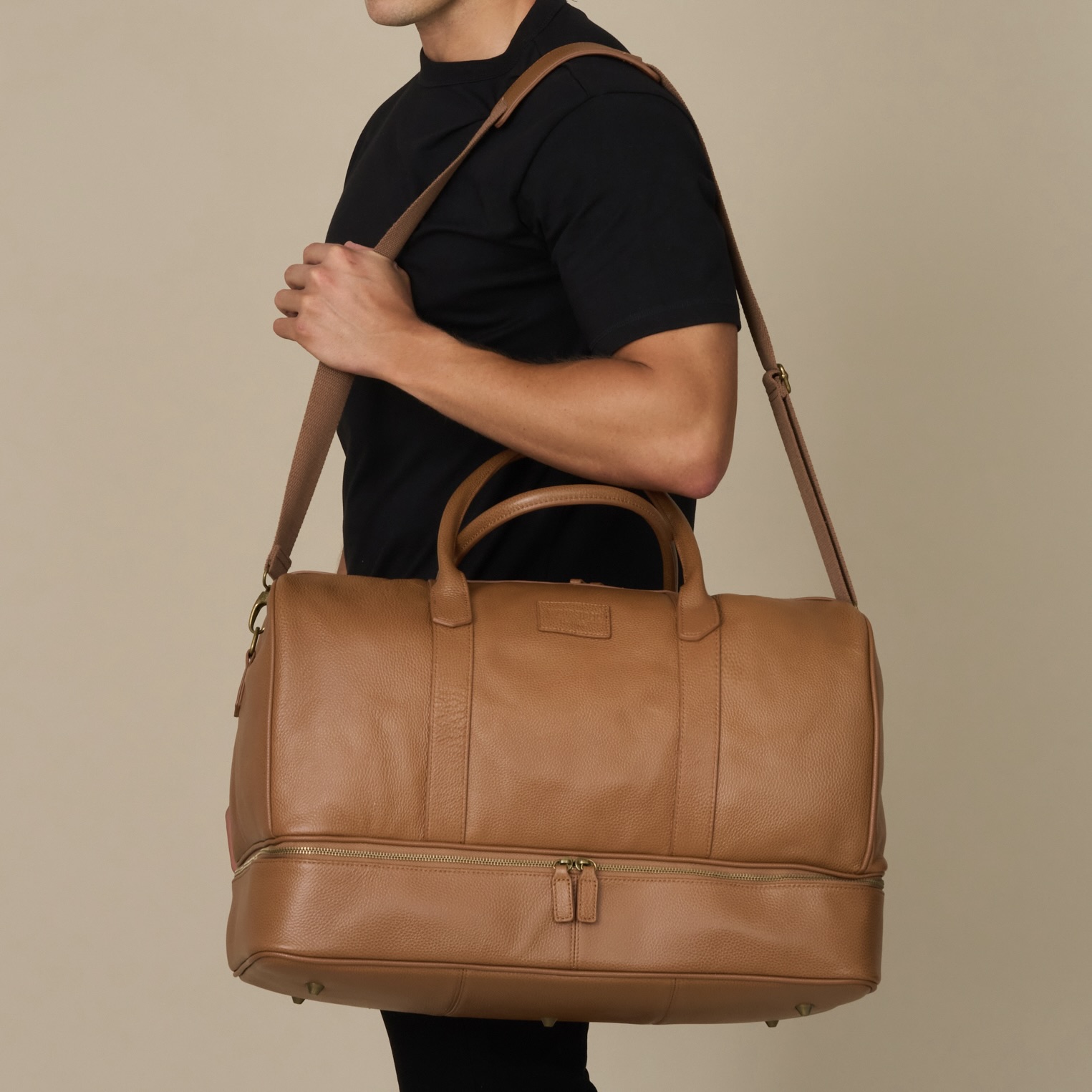 Genuine Leather Sterling Double-Layer Weekender Bag