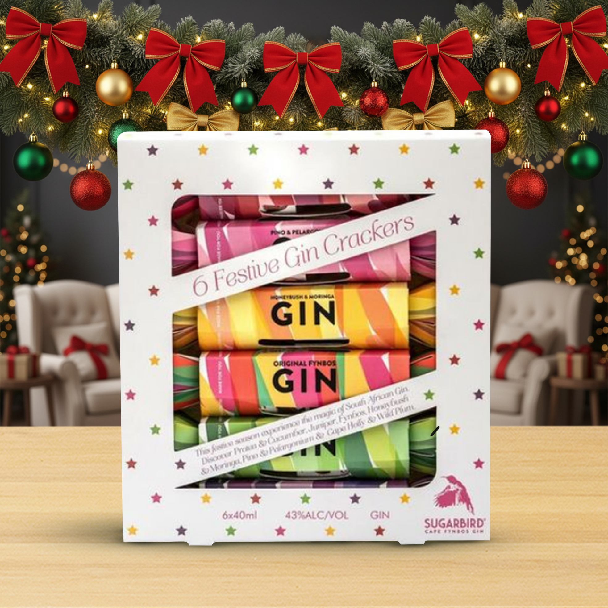 2x 6's Festive Gin Crackers