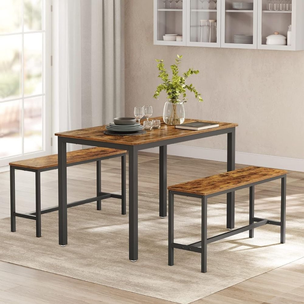 4-Seater Alta Dining Table with 2 Benches