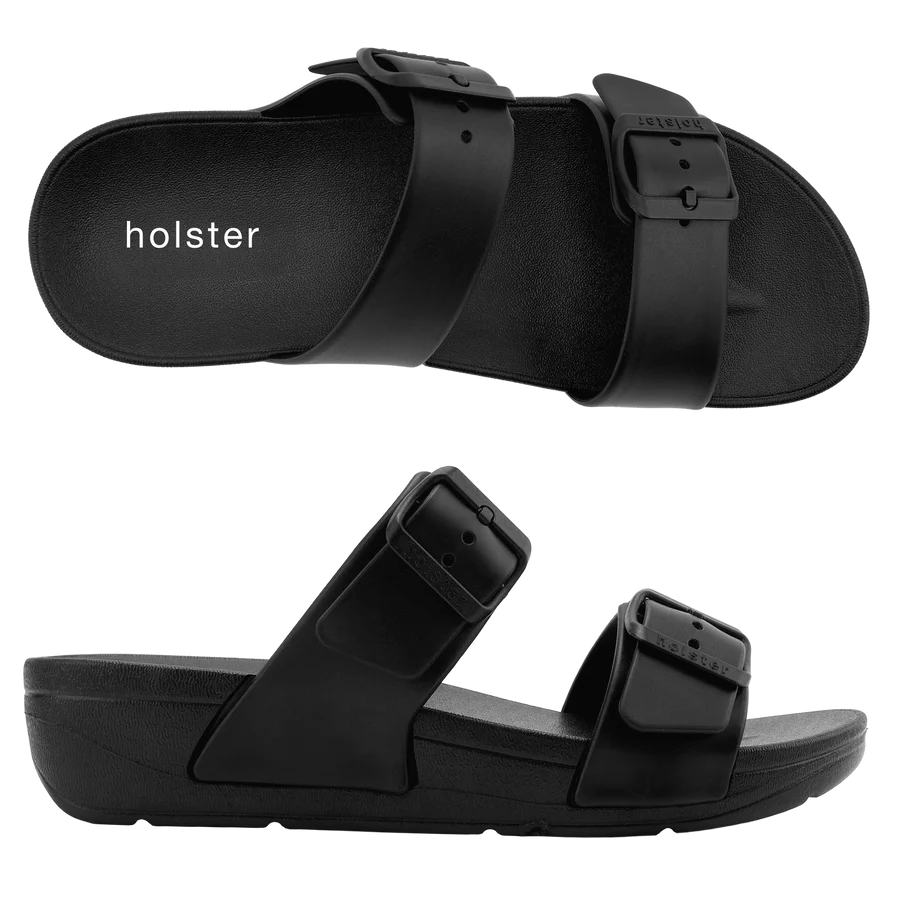 Ladies Skyhigh Black Wedge Sandals