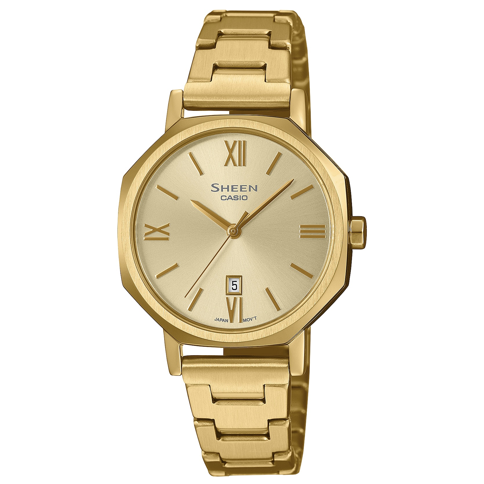 Ladies Sheen Analog Gold Watch