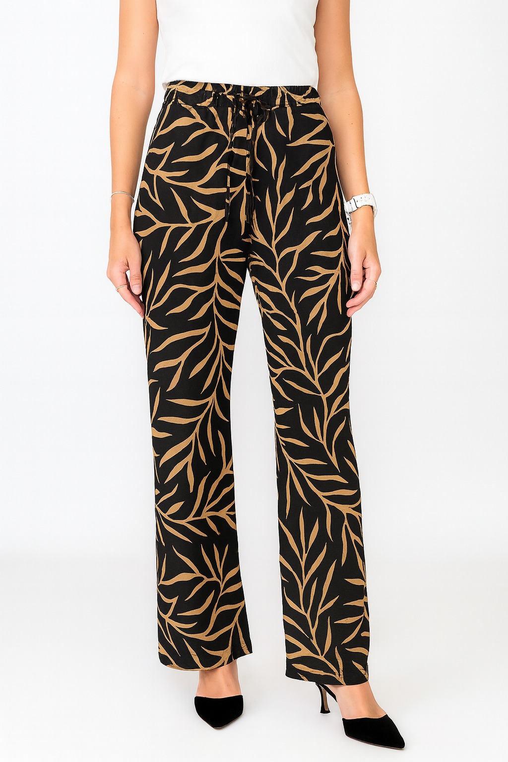 LILIANA LEOPARD HIGHRISE WIDE LEG PANT