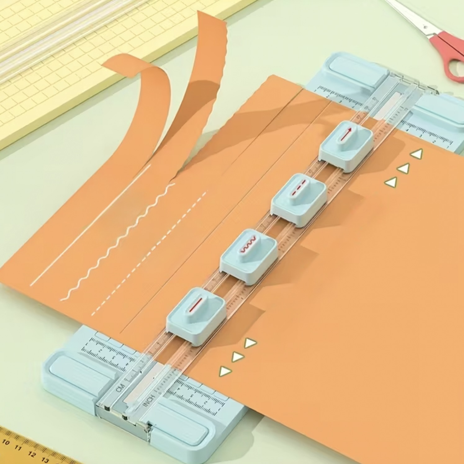 4-in-1 Sliding Paper Cutter with Interchangeable Blades