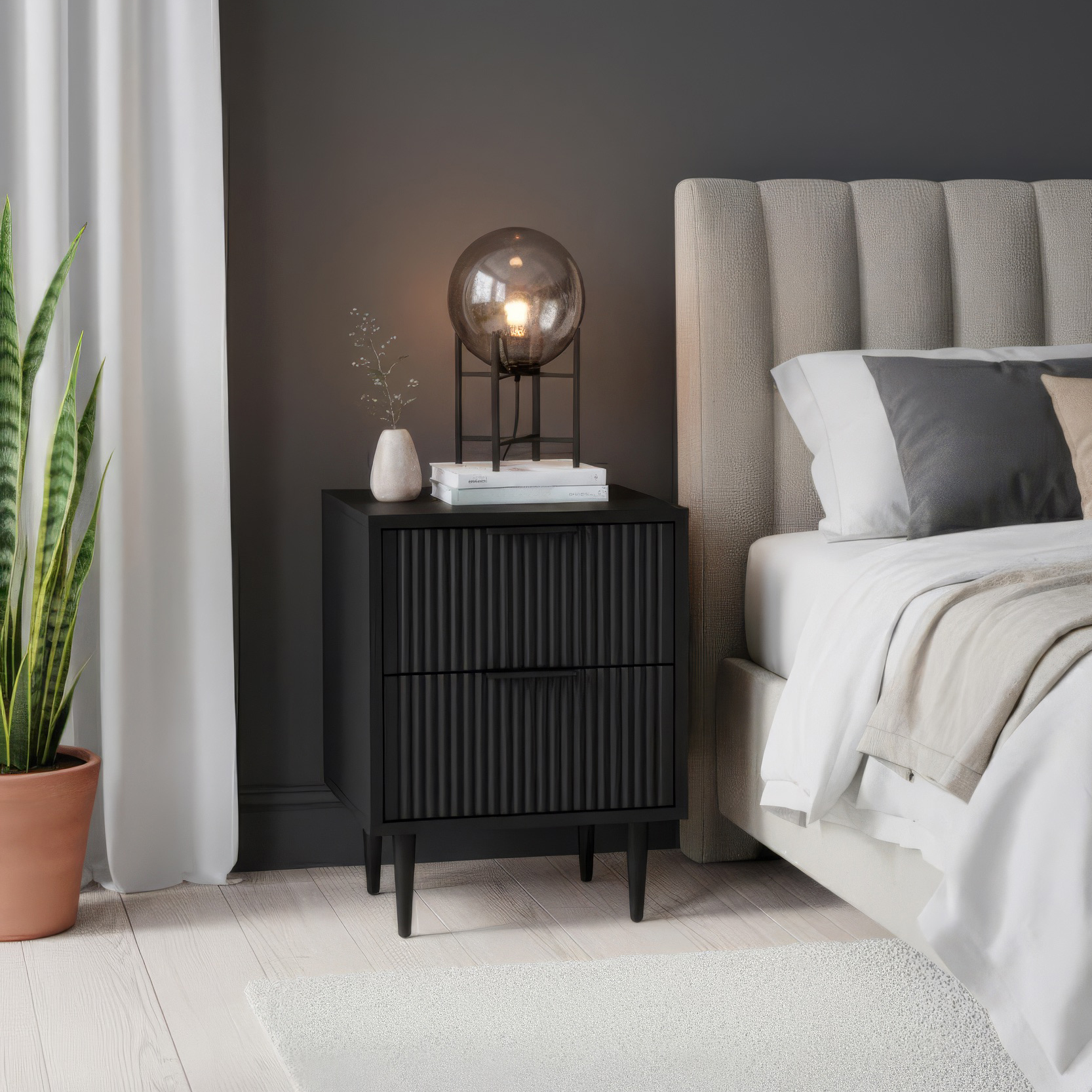 54% off on Me&Co Avery Ribbed Bedside Table | OneDayOnly