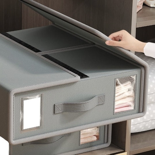 Foldable Fabric Storage Organiser Box with Handle