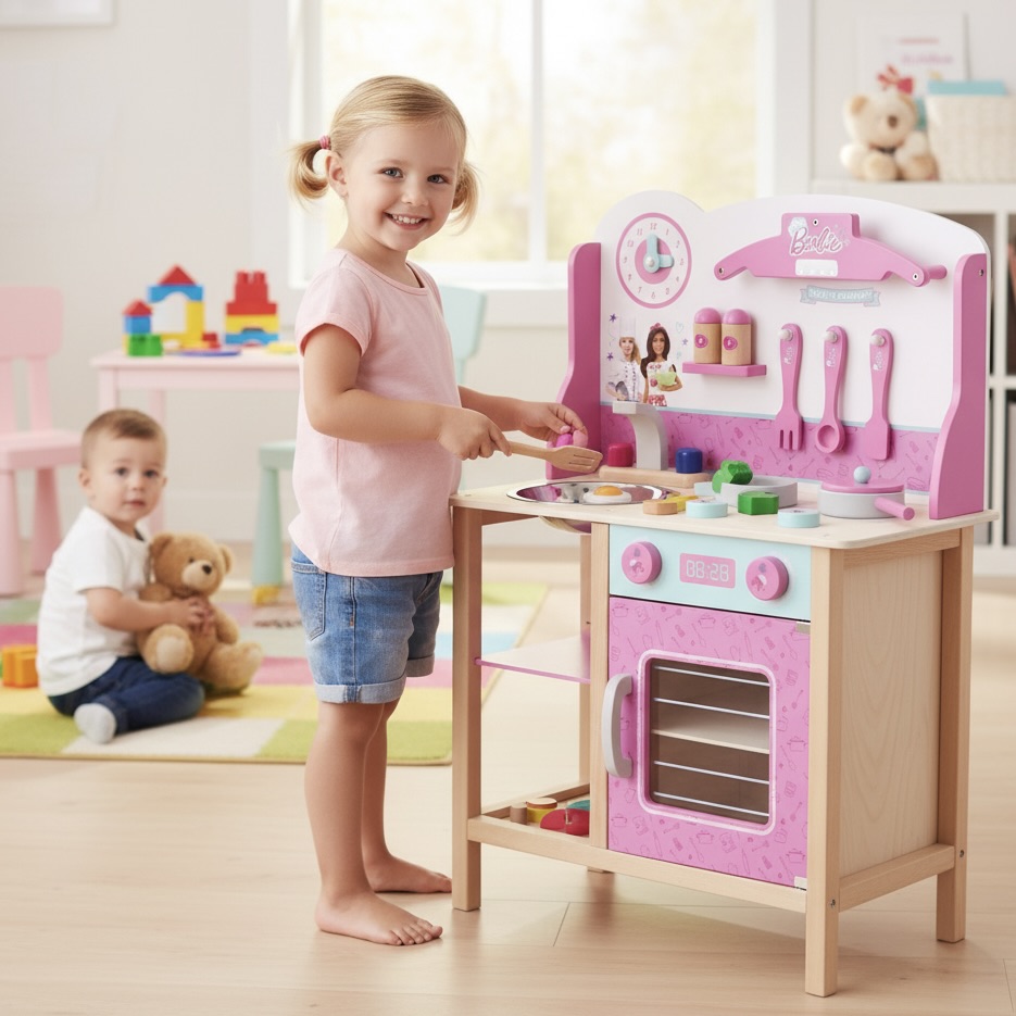 Wooden Barbie Kitchen Playset