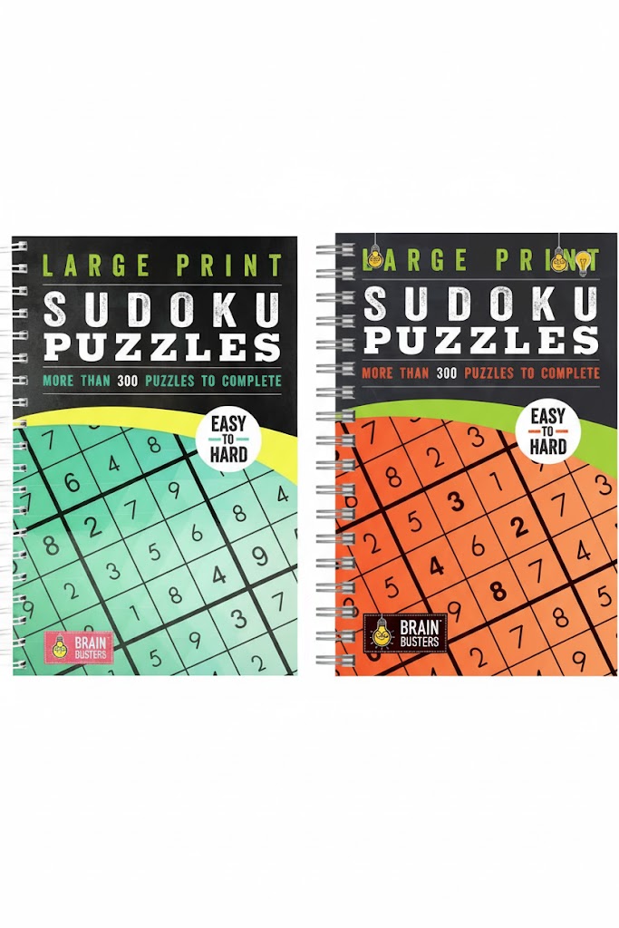 Large Print Spiral Bound Sudoku Puzzles For Adults