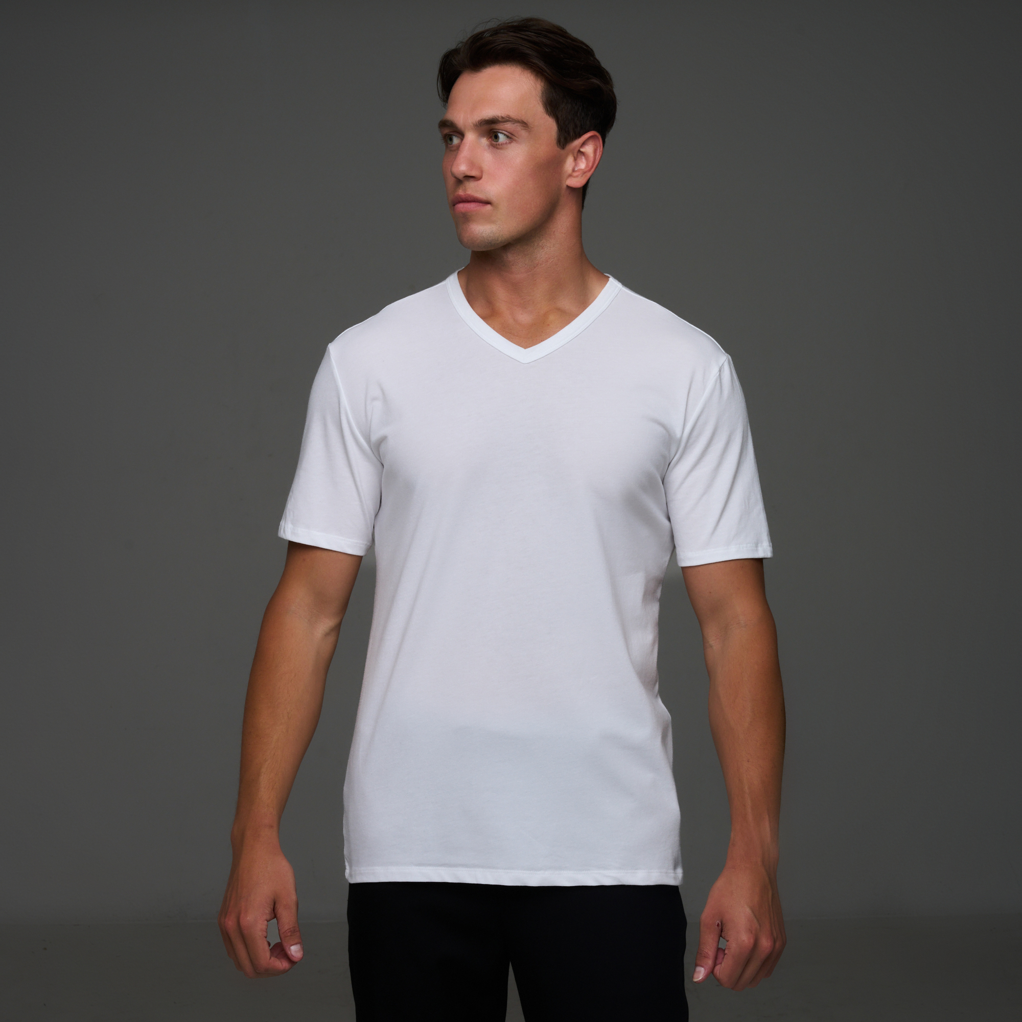 3x Men's V-Neck Cotton T-Shirts