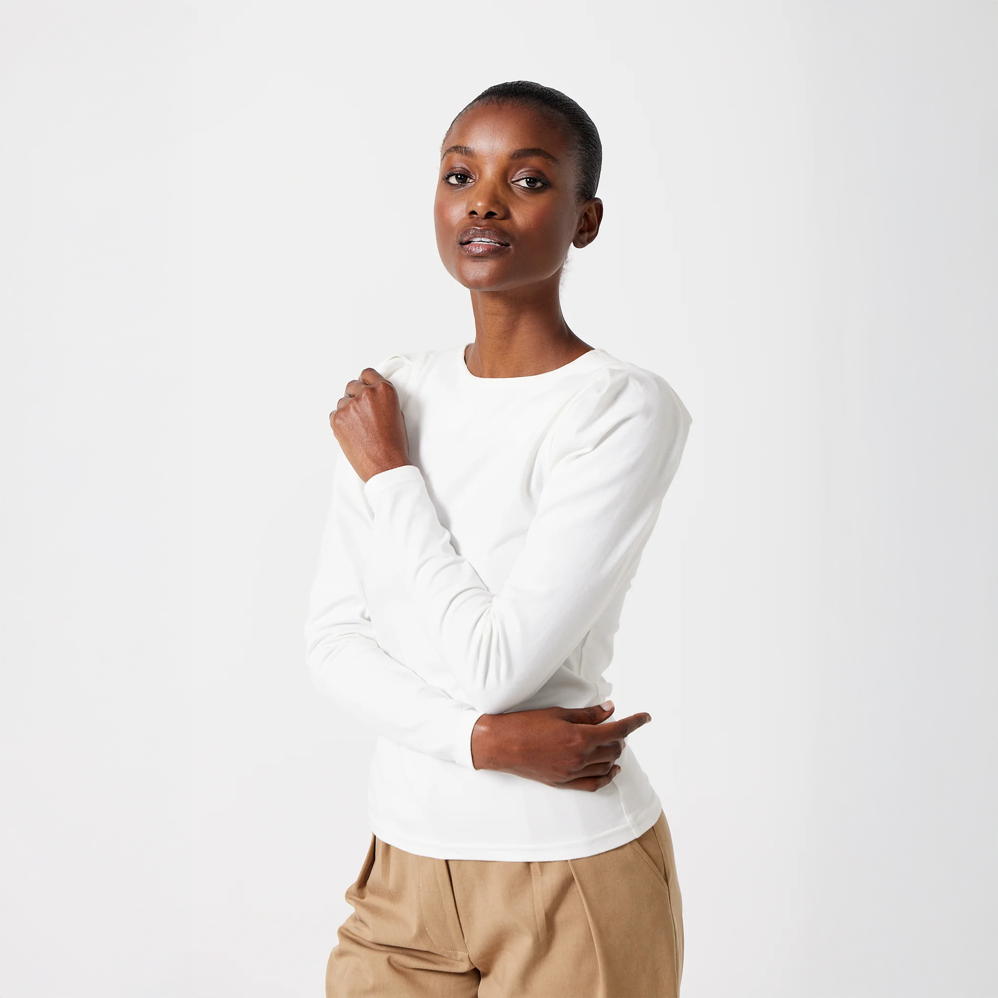 Ladies Lexi Pleat Sleeve Top