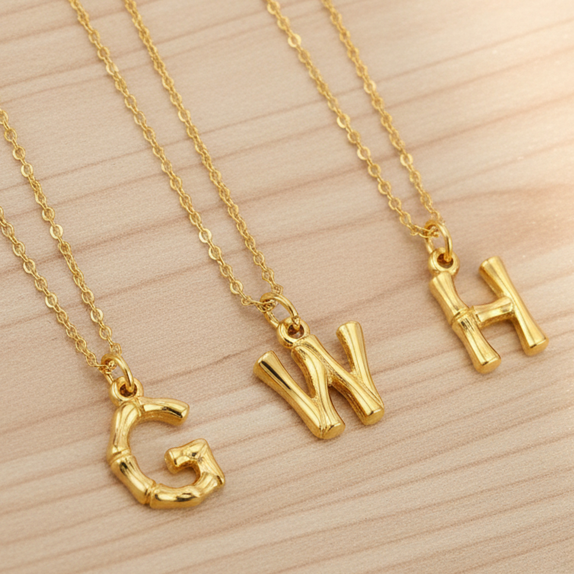 Unisex Gold Chain Alphabet Necklace