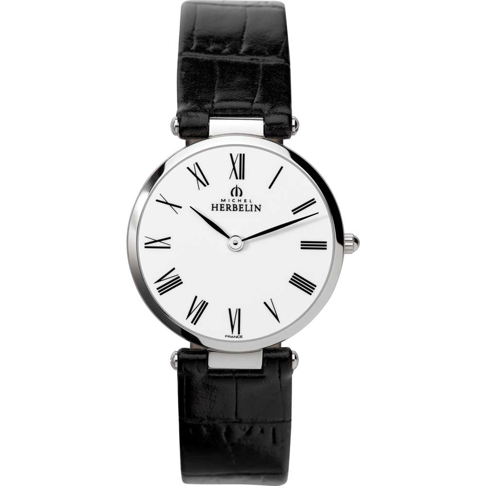 Ladies Epsilon Quartz Stainless Steel Watch with Leather Strap