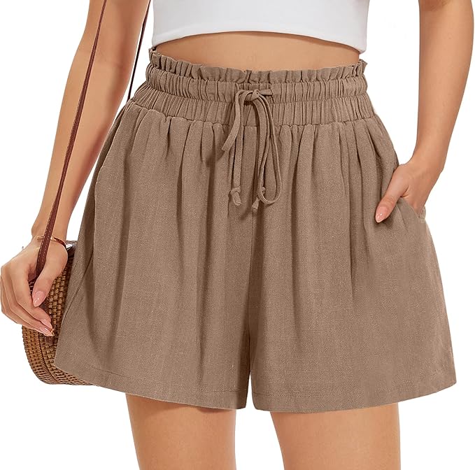 Ladies Summer Flowy Shorts With Pockets