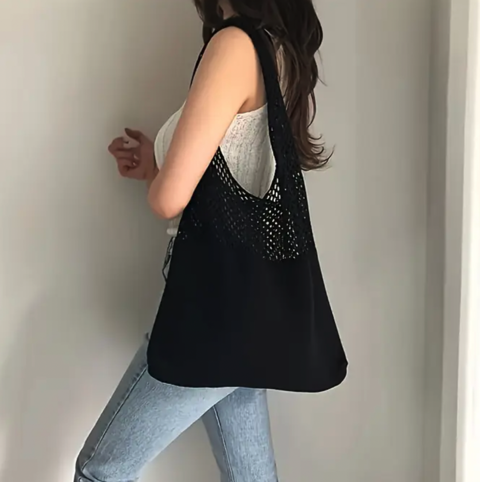 Bohemian Knit Shoulder Tote Bag
