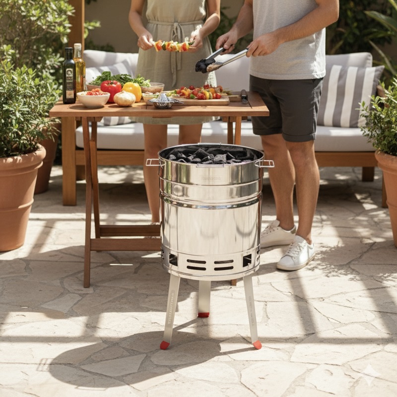Stainless Steel Charcoal Braai Grill