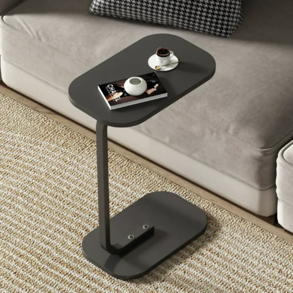 C-Shaped Wooden Side Table