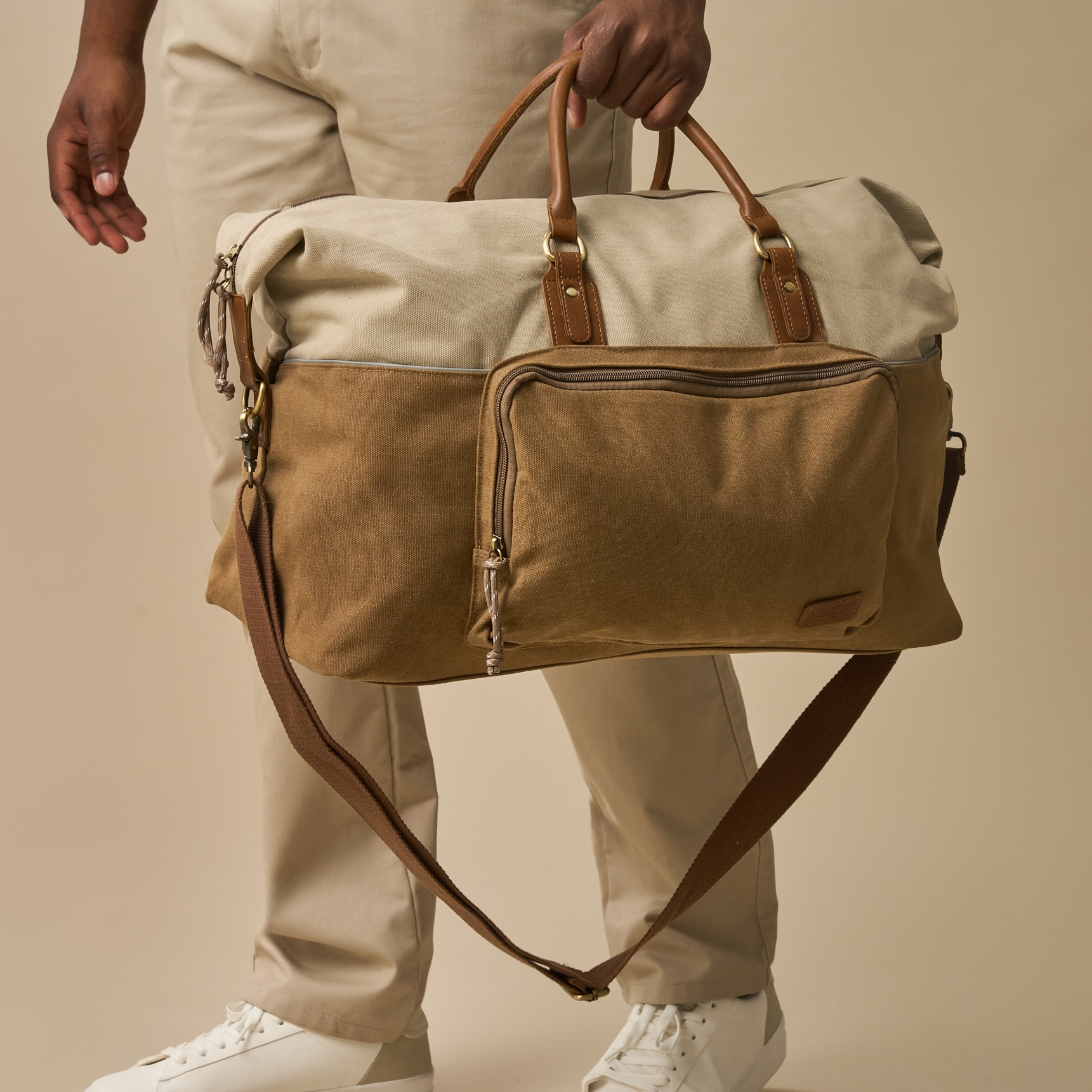 Two-Tone Premium Canvas Weekend Bag