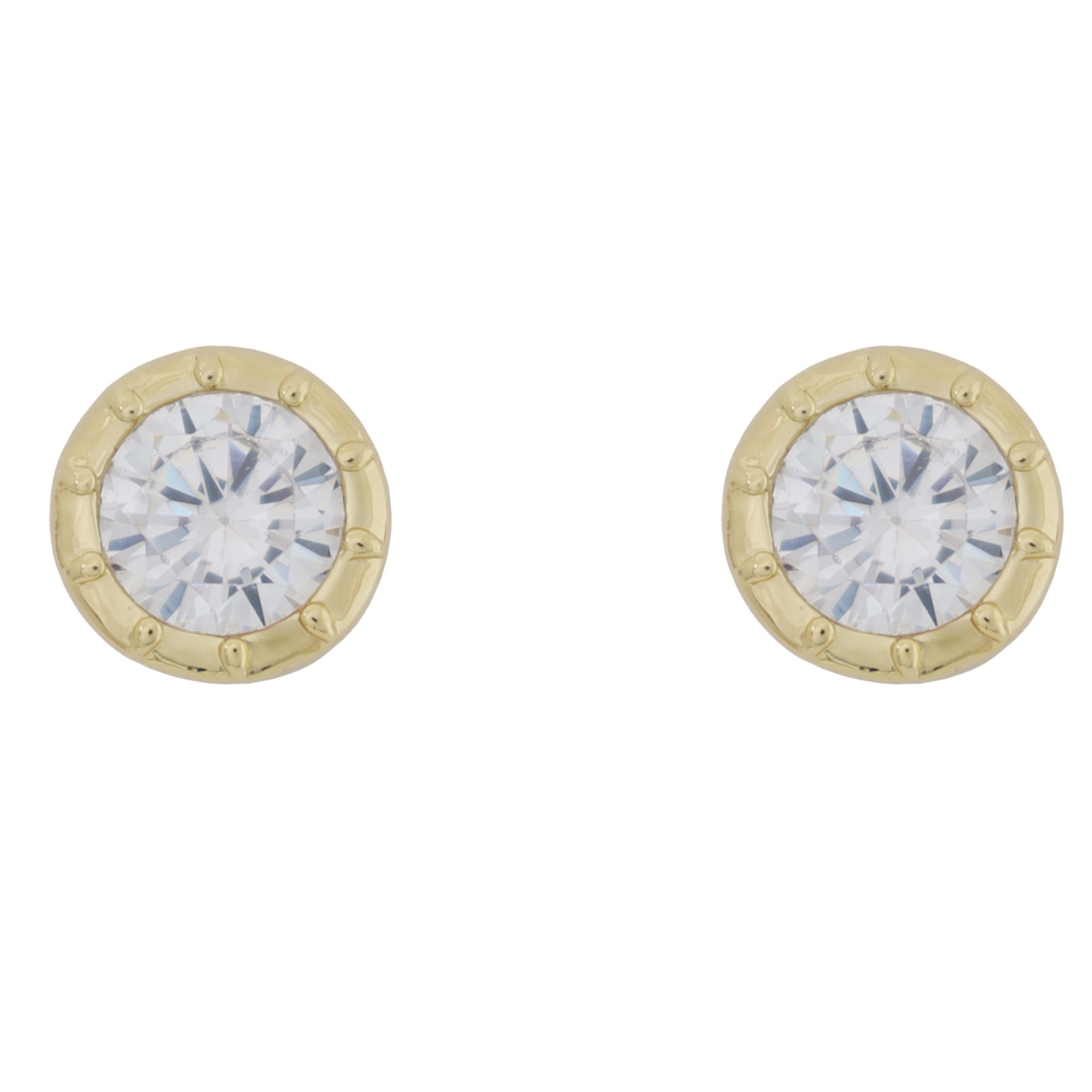 Robin Round Studs with Cubic Zirconia