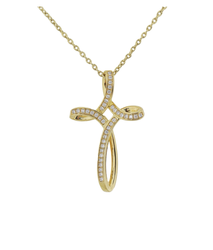 Ellen Cross Necklace with Cubic Zirconia