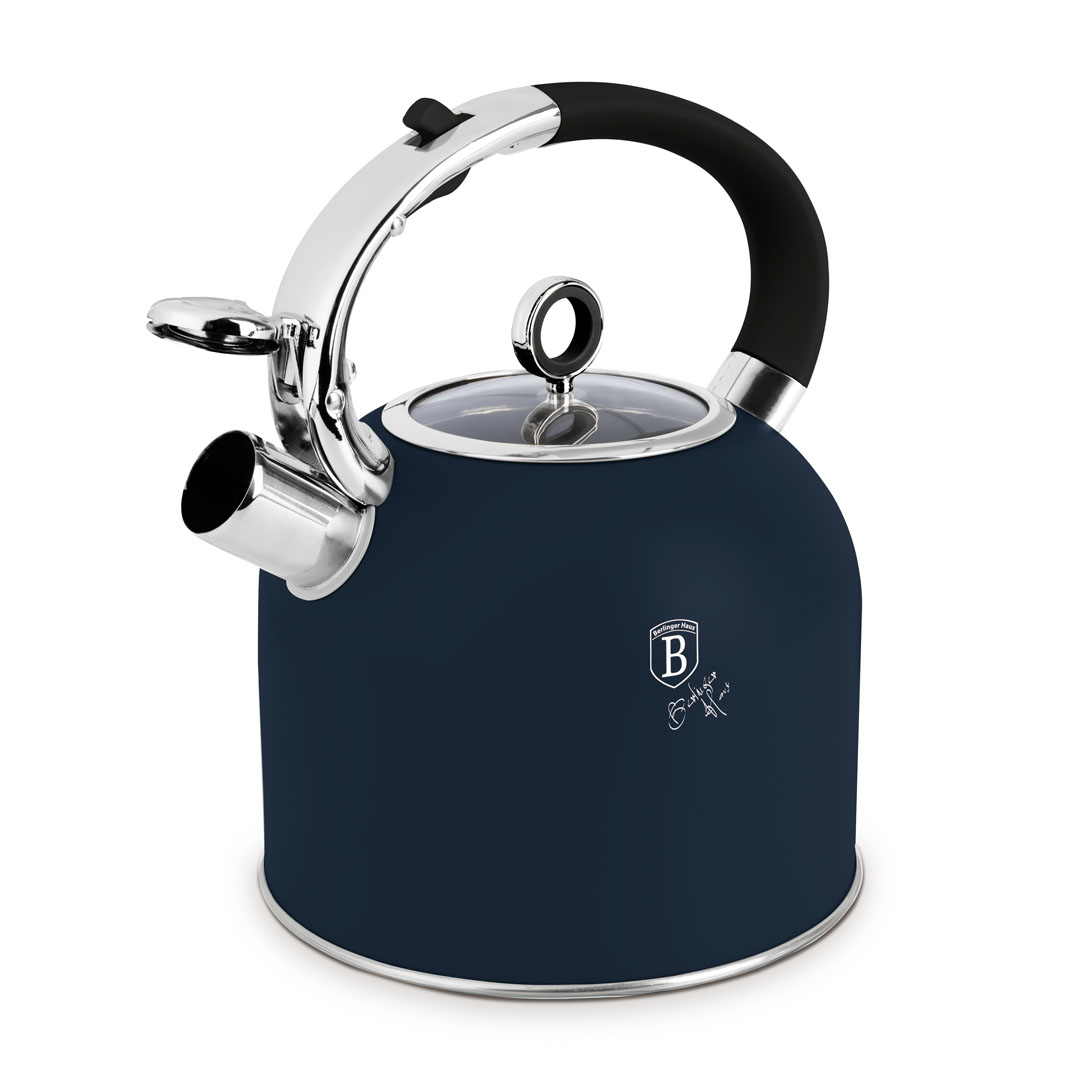 3L Stainless Steel Whistling Kettle with Glass Lid