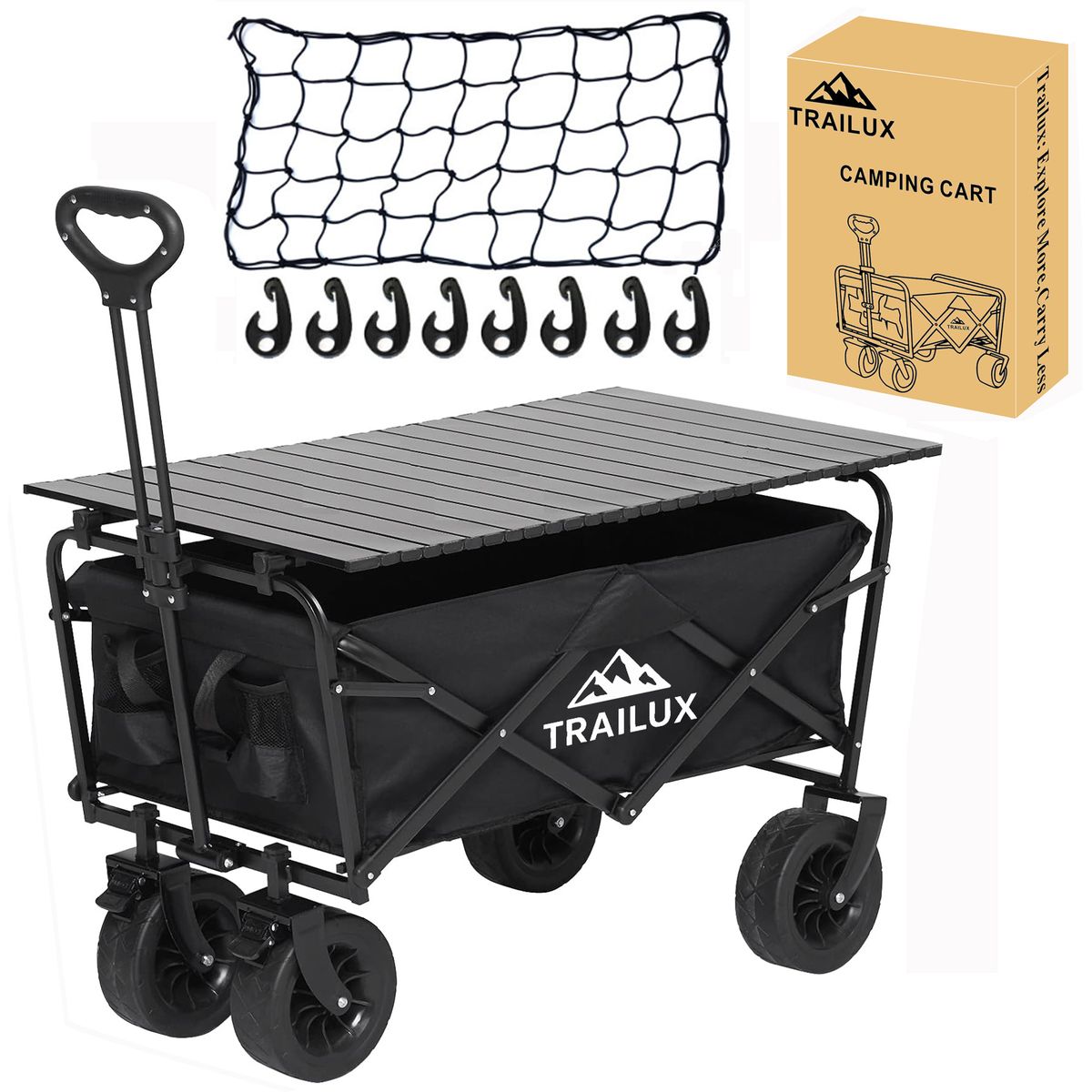 Foldable Outdoor Wagon with Double Brakes