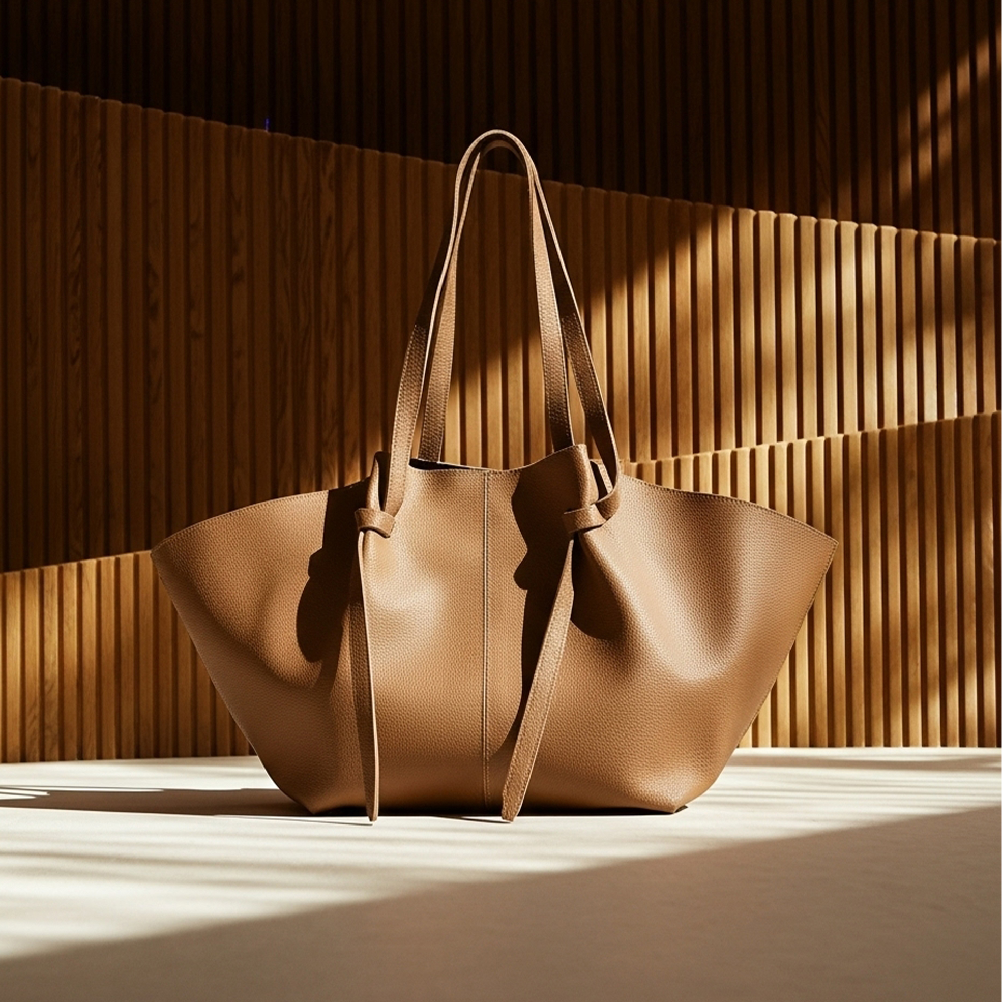 Brianna Wide Tote Bag with Charm